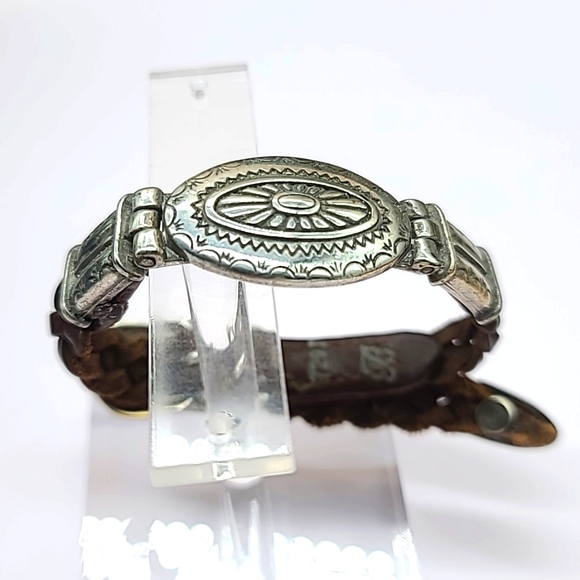 Brighton Vintage 1994 "Braided Conch" Brown Braid Leather w Sunrise Etched Face! - Picture 14 of 14